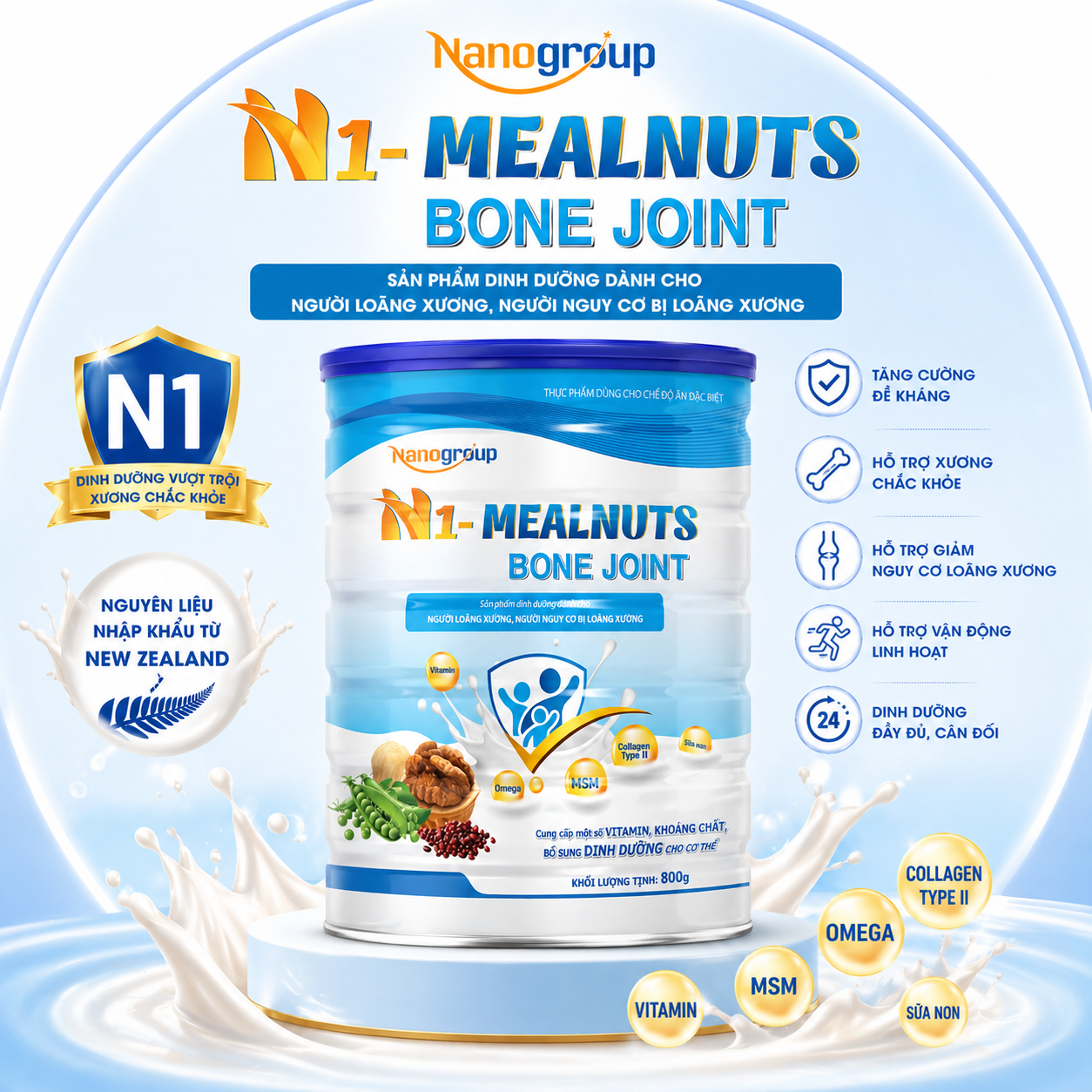 SỮA HẠT CAO CẤP N1-MEALNUTS BONE JOINT 800G