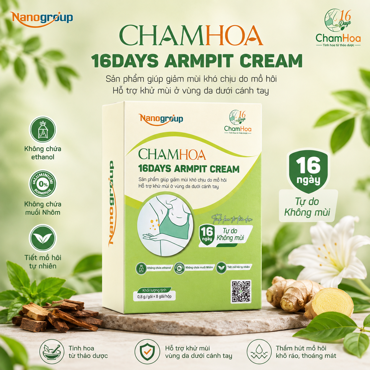 Kem Khử Mùi CHAMHOA 16Days